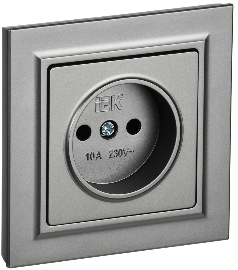 

Розетка IEK Brite РСР10-1-0-БрС, скрытый монтаж, однопостовая, 10А, в сборе, IP20, стальной, 1 шт. (BR-R10-10-K46-F), РСР10-1-0-БрС