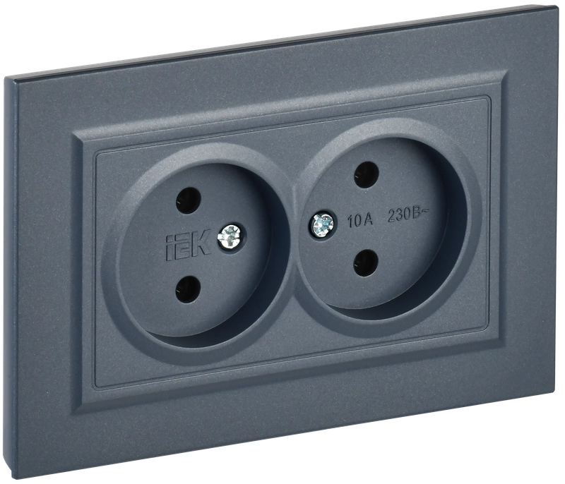 

Розетка IEK Brite РС12-2-БрМ, скрытый монтаж, 2-х постовая, 10А, в сборе, IP20, маренго, 1 шт. (BR-R20-10-K35-F), РС12-2-БрМ