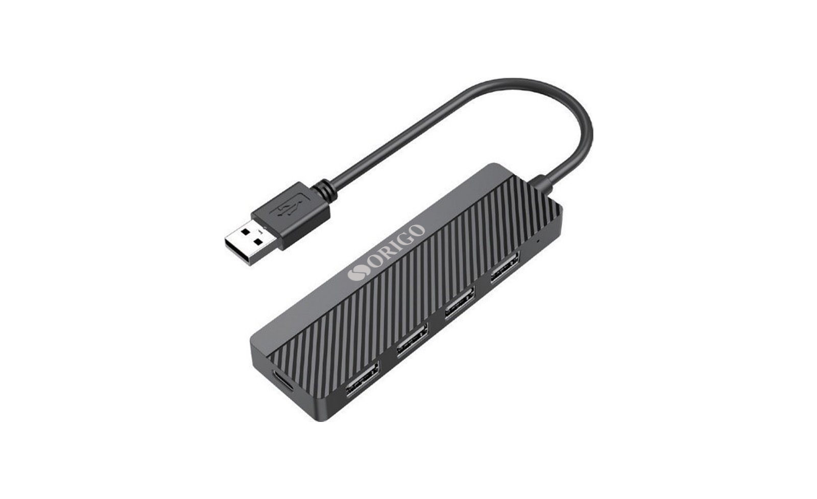 USB-концентратор ORIGO OU1140, 4xUSB 2.0, черный + внешнее питание через порт USB-C (5V DC/3A) (OU1140/A1A)