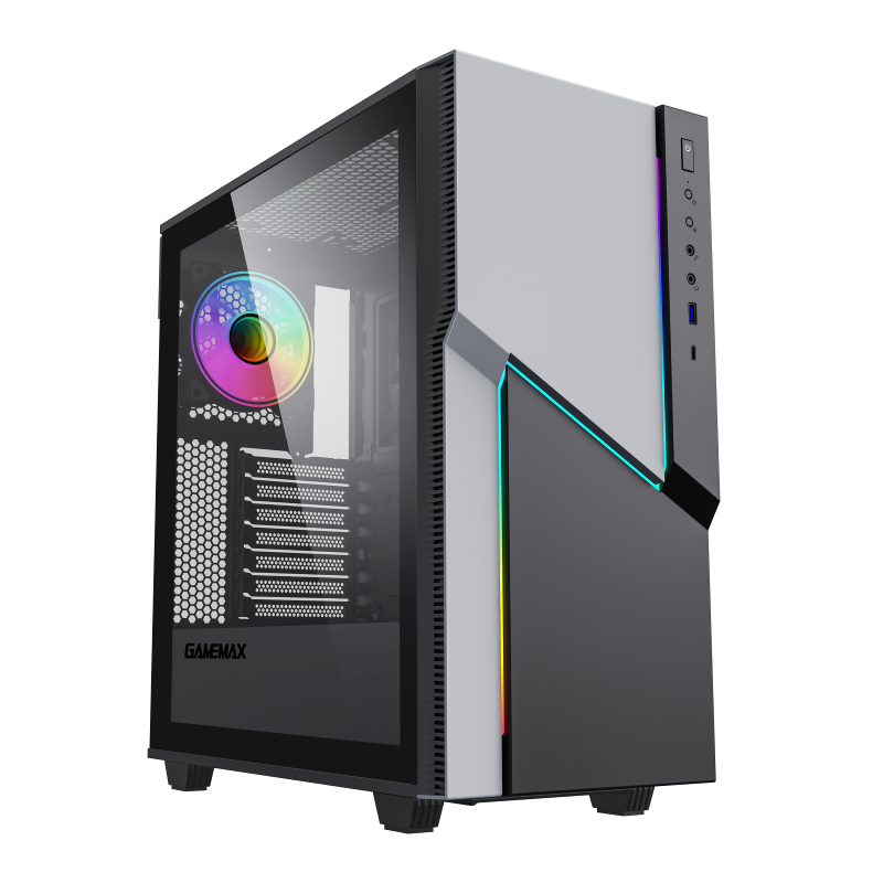 

Корпус GameMax ZORRO, ATX, Midi-Tower, USB 3.0, USB Type-C, RGB подсветка, черный/серый, без БП (ZORRO BLACK), ZORRO