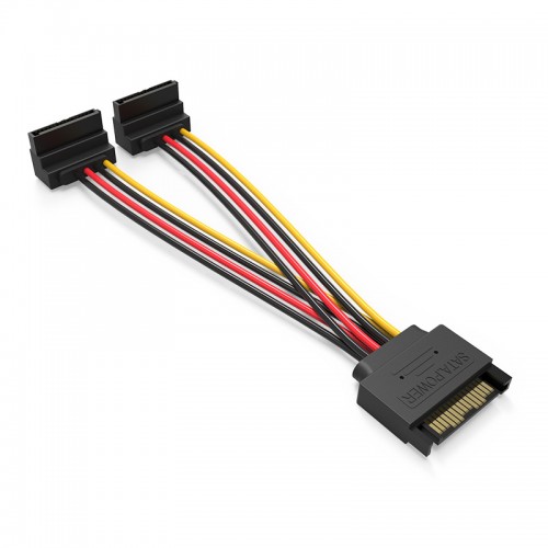 Кабель-разветвитель питания SATA 15-pin(M)-2xSATA 15-pin(F) Vention 15 см