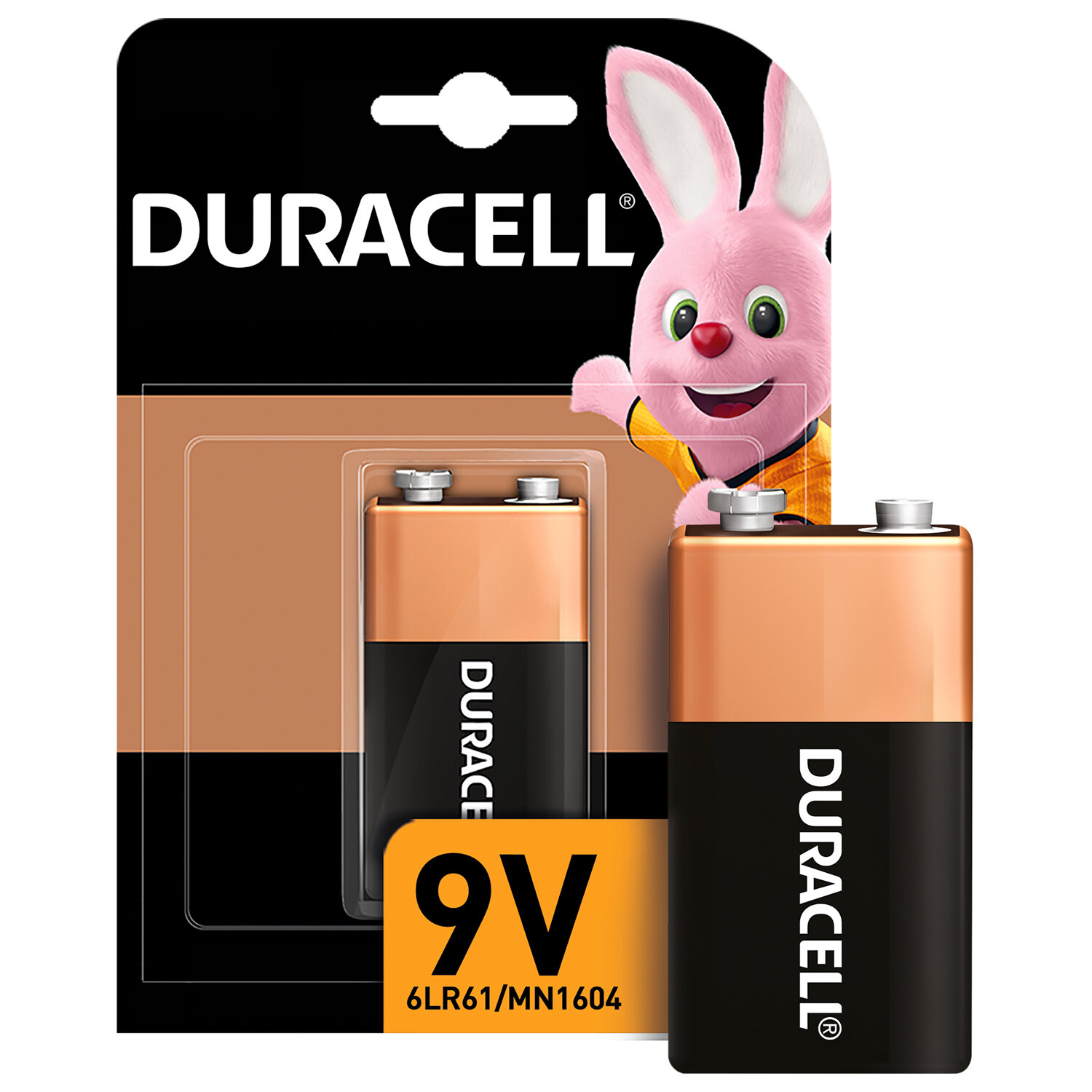 

Батарея Duracell Basic, крона (6LR61/6LF22/1604A/6F22), 9V, 1 шт. (6LR61/1BL)