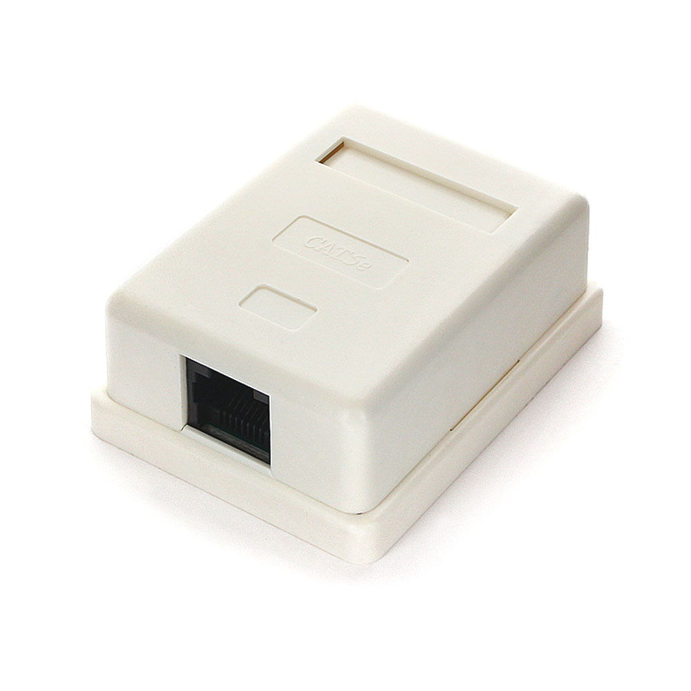 Розетка RJ-45 открытый монтаж категория 5e, белый, Gembird/Cablexpert (NA212)