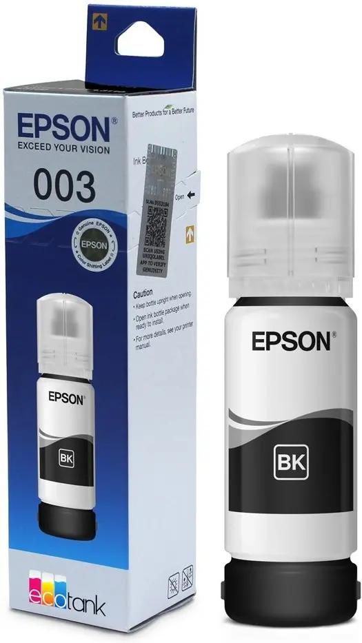 

Чернила Epson 003, 65 мл, черный, оригинальные для Epson L1110, L3100, L3101, L3110, L3115, L3116, L3150, L3151, L3152, L3156, L5190 (C13T00V198), 003