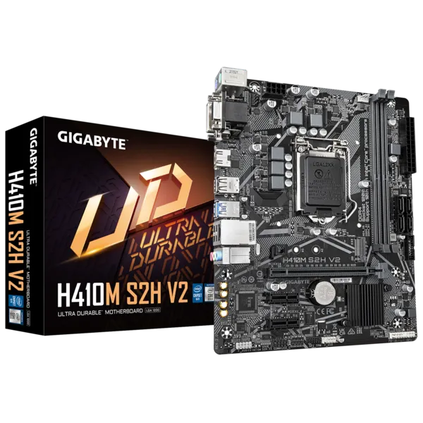 Материнская плата GIGABYTE H410M S2H V2 (rev. 1.9/2.1), Socket1200, Intel Q470, mATX