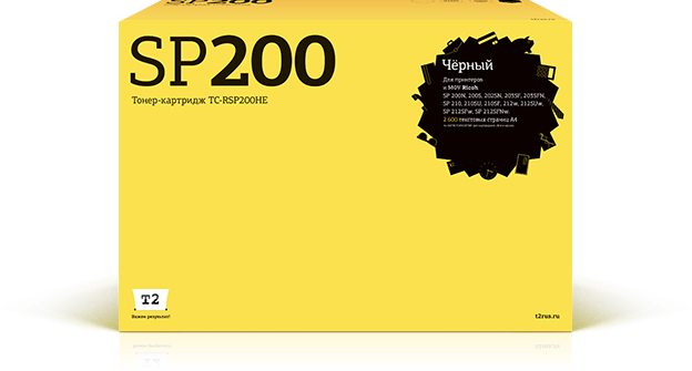 

Картридж T2 SP200HS для Ricoh Aficio SP200N/SP202SN/SP203SFN (2600стр) (TC-RSP200HE), Черный
