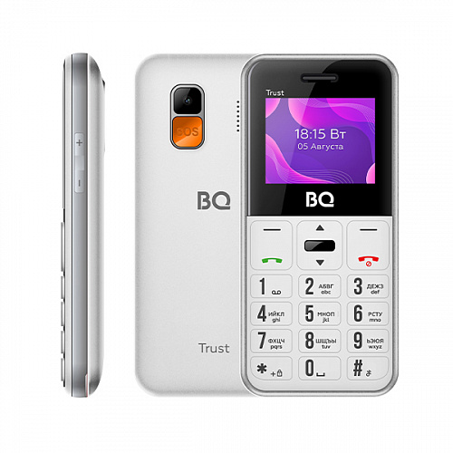 

Мобильный телефон BQ 1866 Trust 160x128 TFT, 3G, BT, 1xCam, 2-Sim, 800 мА·ч, USB Type-C, белый, 1866 Trust