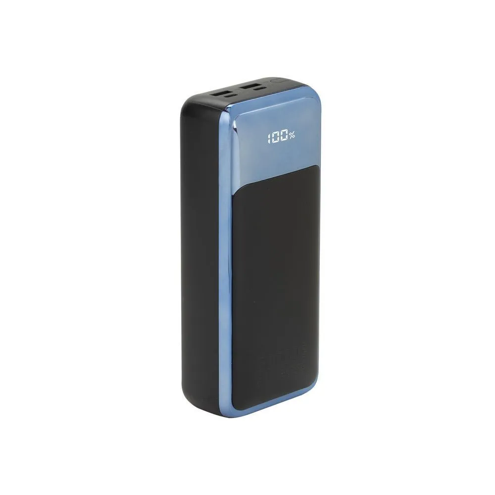 

Портативный аккумулятор (Powerbank) RivaCase VA1080, 30000 мА·ч, 4xUSB, 3А, Type-C, QC, PD, черный/синий, VA1080