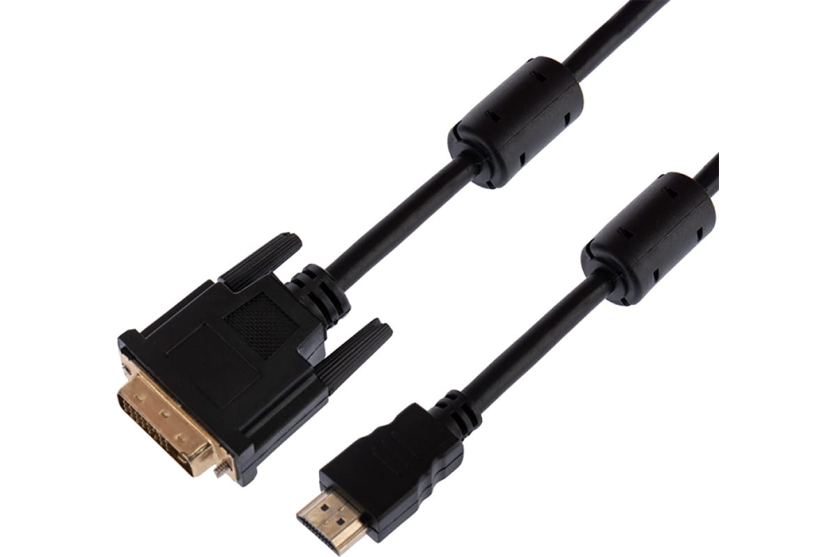 

Кабель HDMI(19M)-DVI-D(19M) v1.4b 4K, ферритовый фильтр, 7 м, черный REXANT (17-6307)