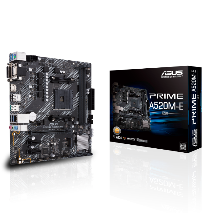 Материнская плата ASUS PRIME A520M-E/CSM, SocketAM4, AMD A520, mATX