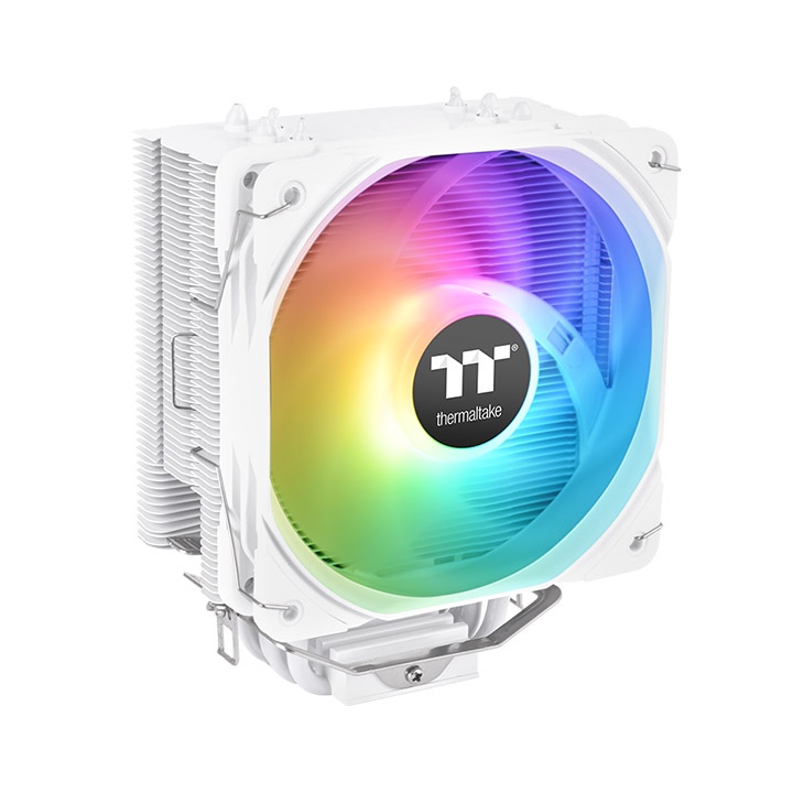 

Кулер для процессора Thermaltake UX200 SE ARGB White для Socket/115x/1200/1700/1851/AM2/AM2+/AM3/AM3+/FM1/AM4/AM5/FM2/FM2+, 120 мм, 1800rpm, 25 дБА, 170 Вт, 4-pin PWM+3-pin 5V ARGB, Al+Cu, ARGB (CL-P116-AL12SW-A), UX200 SE ARGB White