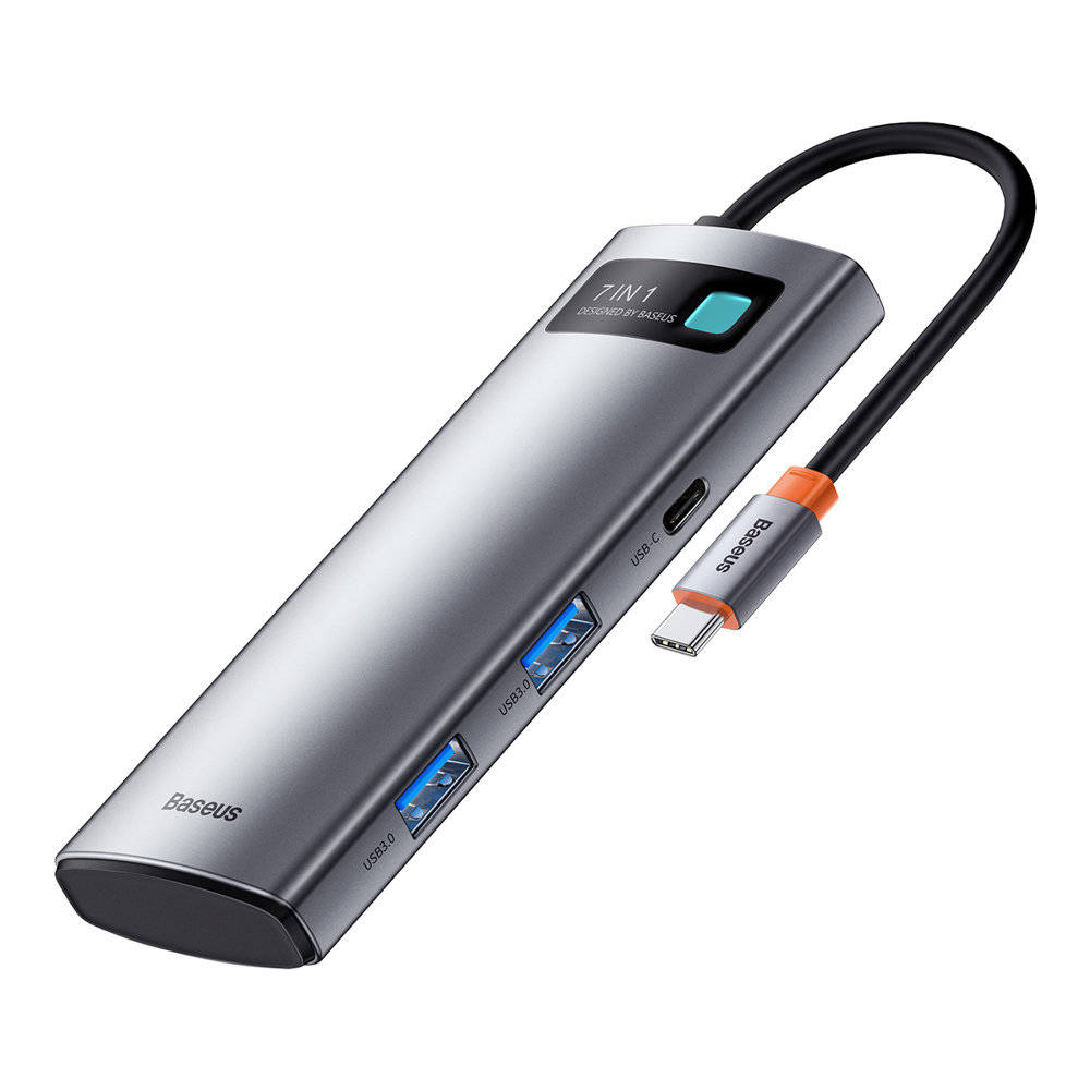 

Док-станция Baseus Metal Gleam 7-in-1 Multifunctional Type-C HUB Docking Station, 3840x2160 (4K), USB Type-C, серебристый (WKWG020113), 7-in-1 Multifunctional Type-C HUB Docking Station