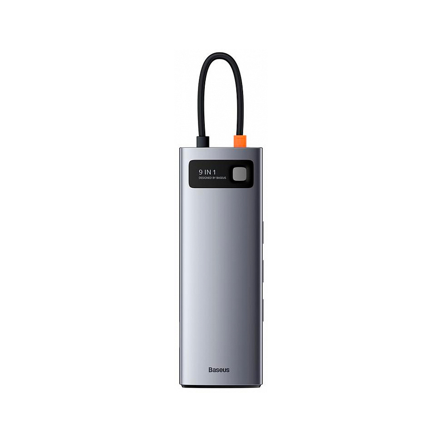 

Док-станция Baseus Metal Gleam 9-in-1 Multifunctional Type-C HUB Docking Station, 3840x2160 (4K), USB Type-C, серый космос (CAHUB-CU0G), 9-in-1 Multifunctional Type-C HUB Docking Station