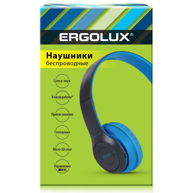 

Беспроводная гарнитура ERGOLUX ELX-BTHP01-C06 , черный/синий (15357), ELX-BTHP01-C06