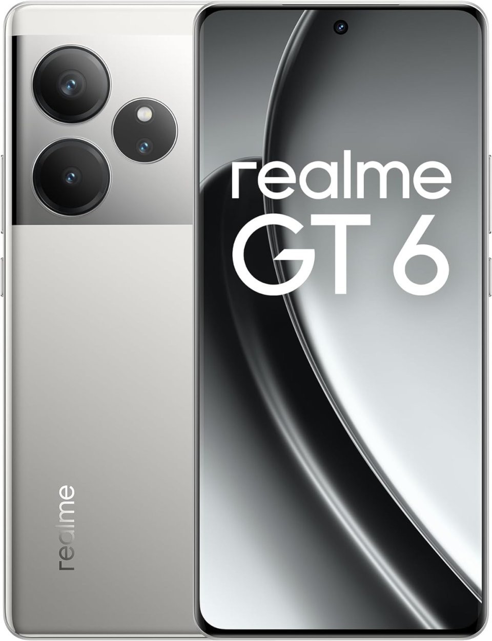 

Смартфон Realme GT6, 6.78" 1080x2400 AMOLED, Qualcomm Snapdragon 8s Gen 3, 16Gb RAM, 512Gb, 3G/4G/5G, NFC, Wi-Fi, BT, 3xCam, 2-Sim, 5500 мА⋅ч, USB Type-C, Android 14, серебристый (631002001198), GT6
