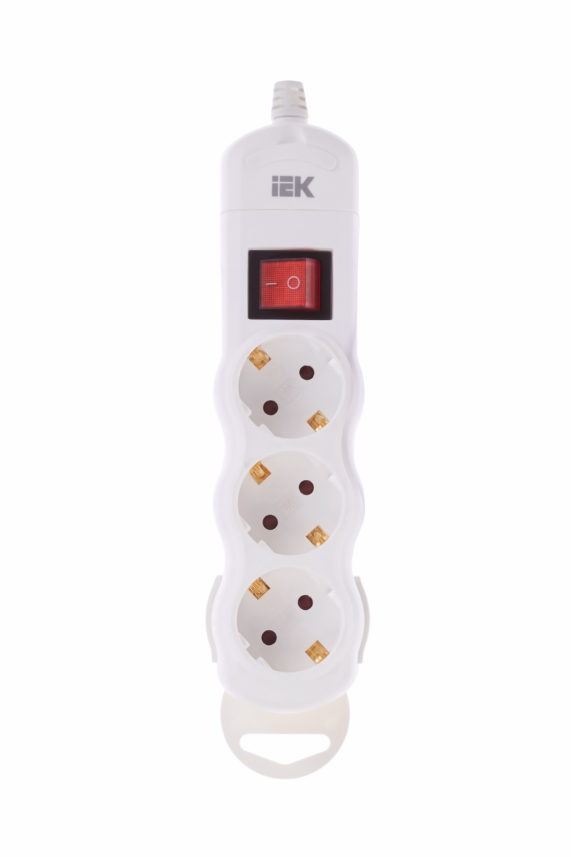 

Колодка удлинителя IEK РПр03В 3-розетки, 16А, с/з, белый (WYP10-D-KP-16-03-ZKS-K01), РПр03В
