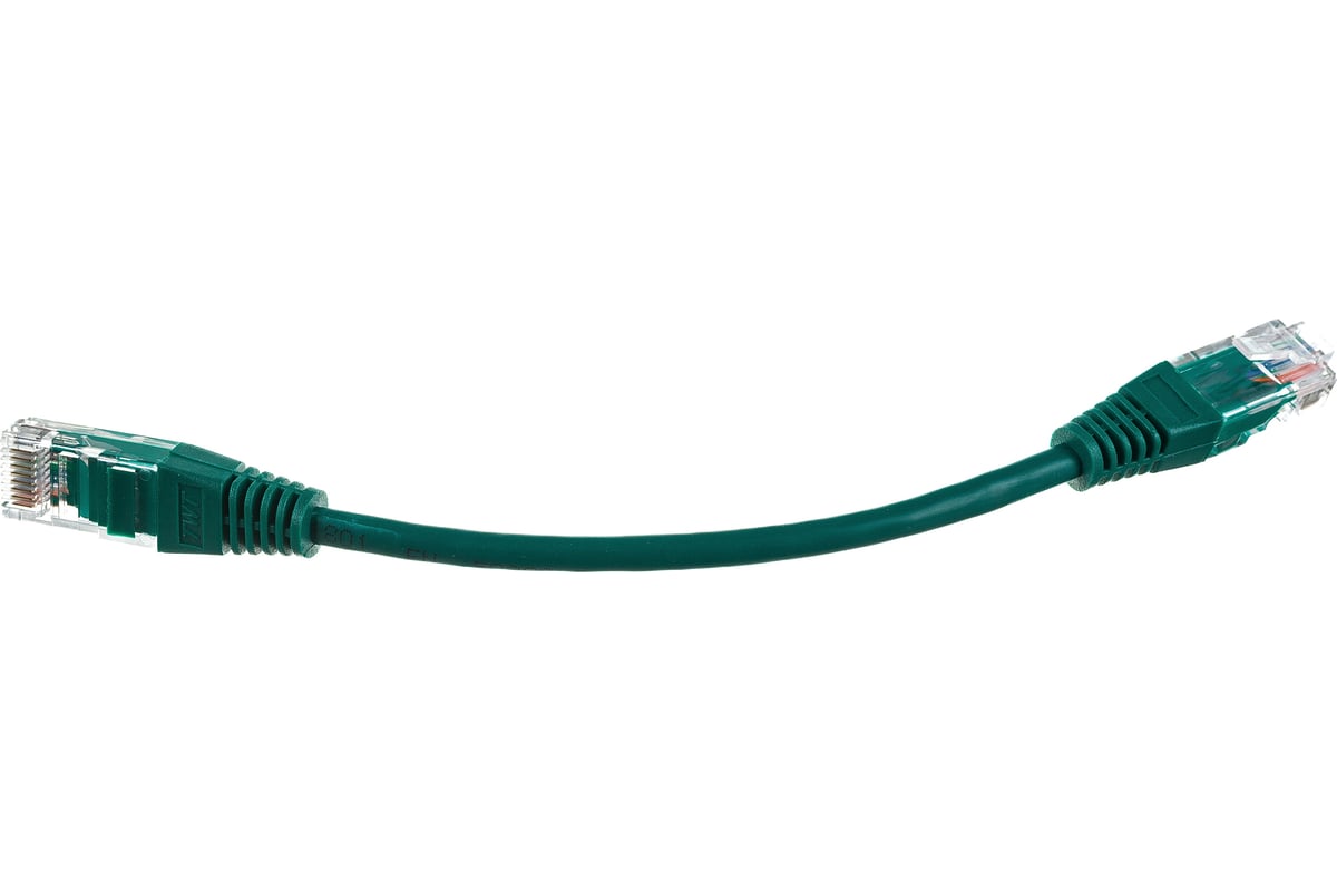 Патч-корд UTP кат.5e, 0.15 м, RJ45-RJ45, зеленый, CU, TWT (TWT-45-45-0.15-GN)