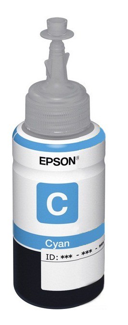 Чернила Epson 673, 70 мл, голубой, оригинальные для Epson L800/L805/L810/L850/L1800 (C13T67324A/C13T673298)