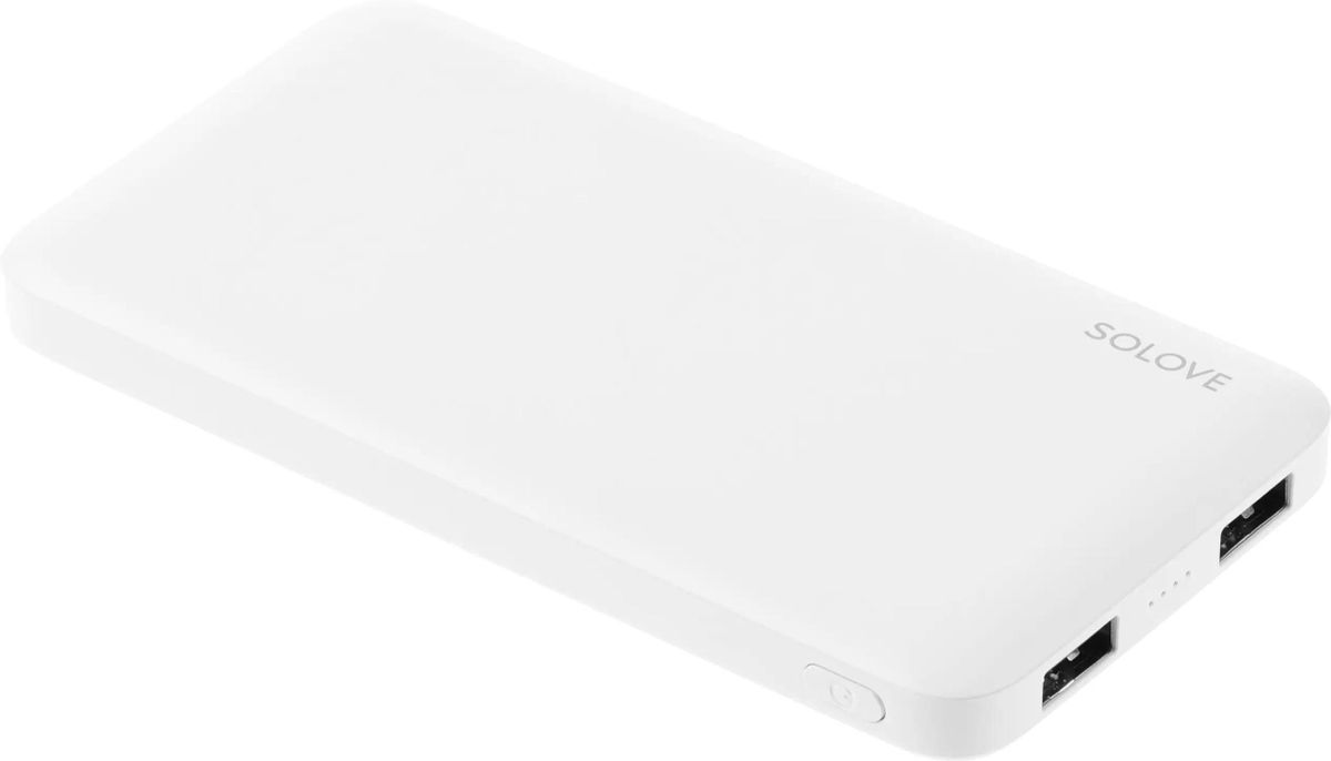 

Портативный аккумулятор (Powerbank) Solove 001M+, 10 А·ч, 3xUSB, 2.1А, Type-C, белый (001M+ WHITE RUS), 001M+