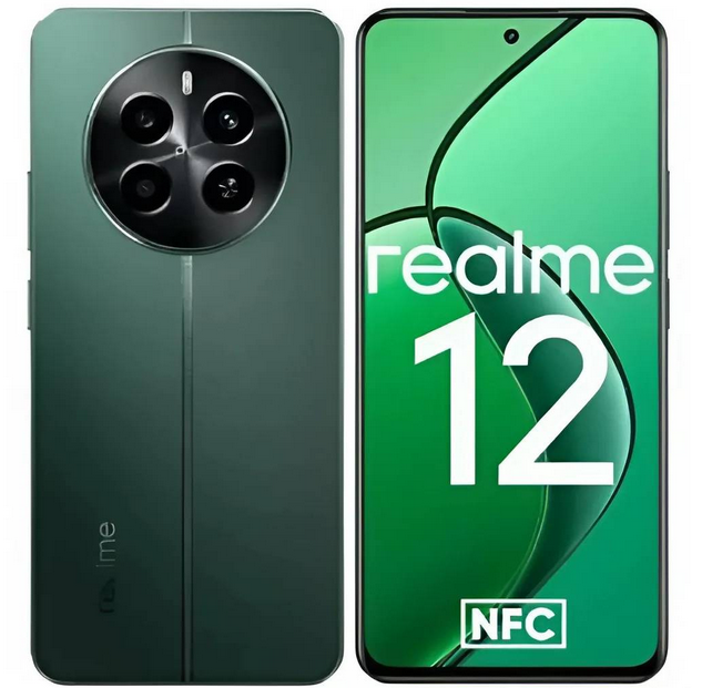 

Смартфон Realme 12 4G, 6.67" 2400x1080 AMOLED, Qualcomm Snapdragon 685, 8Gb RAM, 256Gb, 3G/4G, NFC, Wi-Fi, BT, 2xCam, 2-Sim, 5000 мА⋅ч, USB Type-C, Android 14, зеленый (RLM-3871.8-256.GN), 12 4G