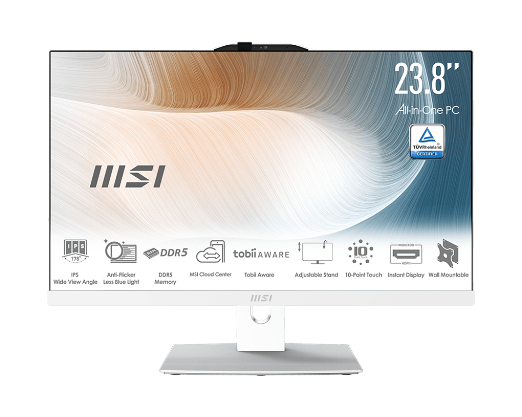 

Моноблок MSI Modern AM242TP 1M-1019XRU 23.8" 1920x1080 Touch, Intel Core i5-120U 1.4 ГГц, 16Gb RAM, 512Gb SSD, Intel Iris Xe Graphics, WiFi, BT, Cam, без ОС, белый, клавиатура, мышь (9S6-AE0722-1019), 1M-1019XRU