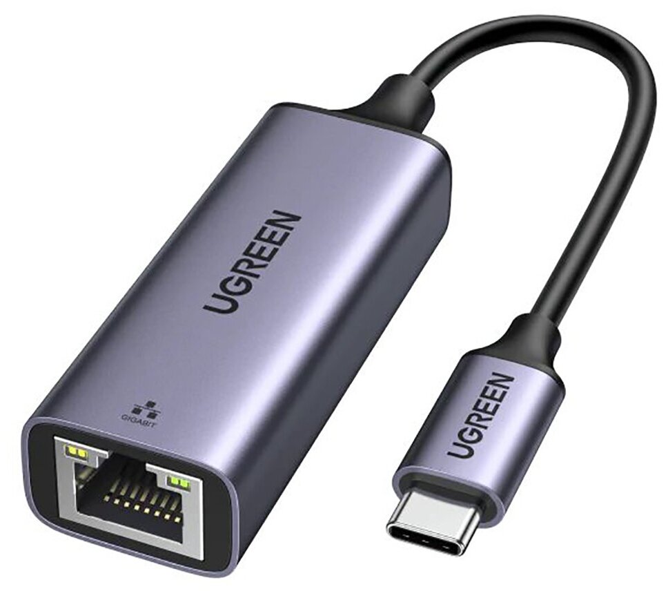 

Сетевая карта Ugreen CM199, 1xRJ-45, 1 Гбит/с, USB Type-C, Retail (50737), CM199