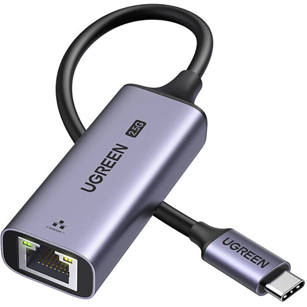 

Сетевая карта Ugreen CM648, 1xRJ-45, 2.5 Гбит/с, USB Type-C, Retail (25052), CM648