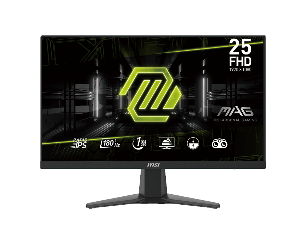 

Монитор 24.5" MSI MAG 256F Rapid IPS, 1920x1080 (16:9), 250кд/м2, 180 Гц, 1 мс, 178°/178°, HDMI, DisplayPort, черный (9S6-3BC11H-020), 256F