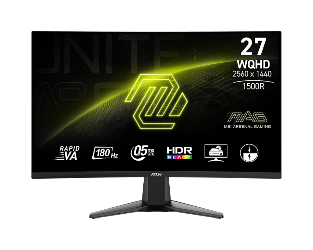 

Монитор 27" MSI MAG 27CQ6F VA, 2560x1440 (16:9), 300кд/м2, 180 Гц, 0.5 мс, 178°/178°, HDMI, DisplayPort, USB Type-C, черный (9S6-3CD91M-025), 27CQ6F