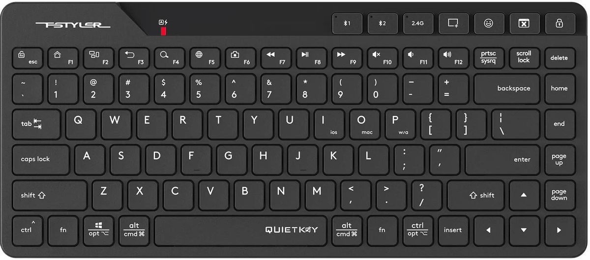 Клавиатура A4Tech Fstyler FBK26C AS, Bluetooth/Радиоканал, черный (FBK26C AS)