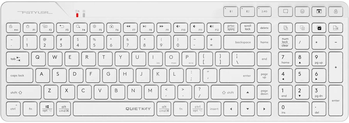 Клавиатура A4Tech Fstyler FBK27C AS , Bluetooth/Радиоканал, белый (FBK27C AS)
