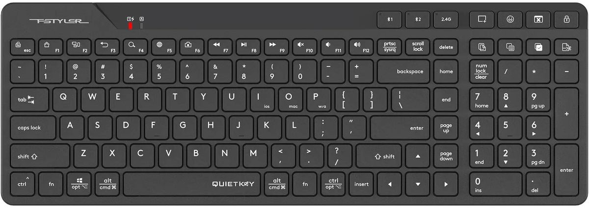Клавиатура A4Tech Fstyler FBK27C AS, Bluetooth/Радиоканал, черный (FBK27C AS)