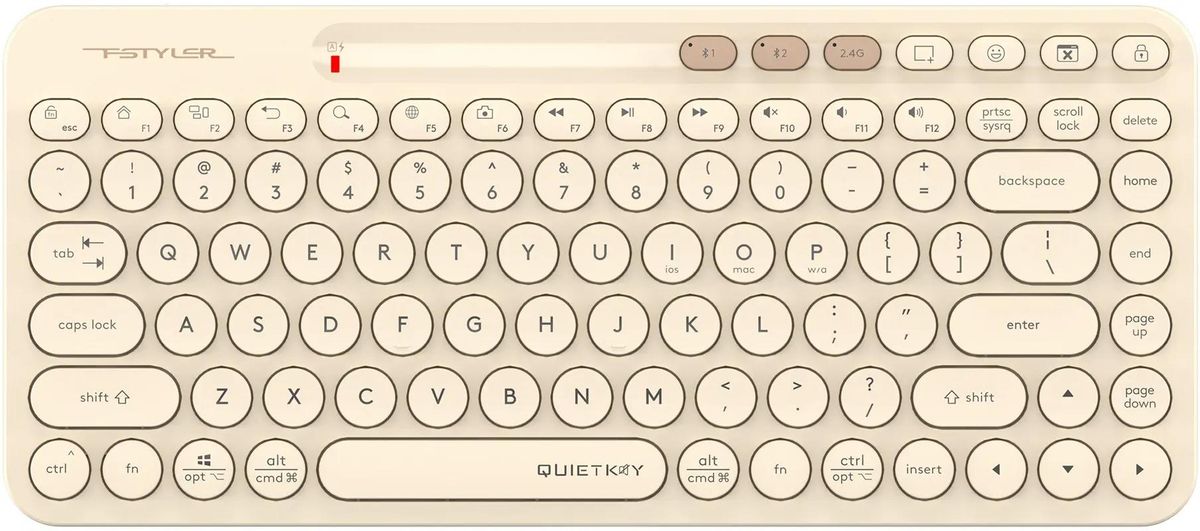 Клавиатура A4Tech Fstyler FBK36C AS, Bluetooth/Радиоканал, бежевый (FBK36C AS Cafe Latte)