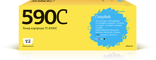 

Тонер-картридж T2 TC-K590C ( TK-590C) для Kyocera FS-C2026/2526/2626/ECOSYS M6026, 5000 стр., голубой, с чипом