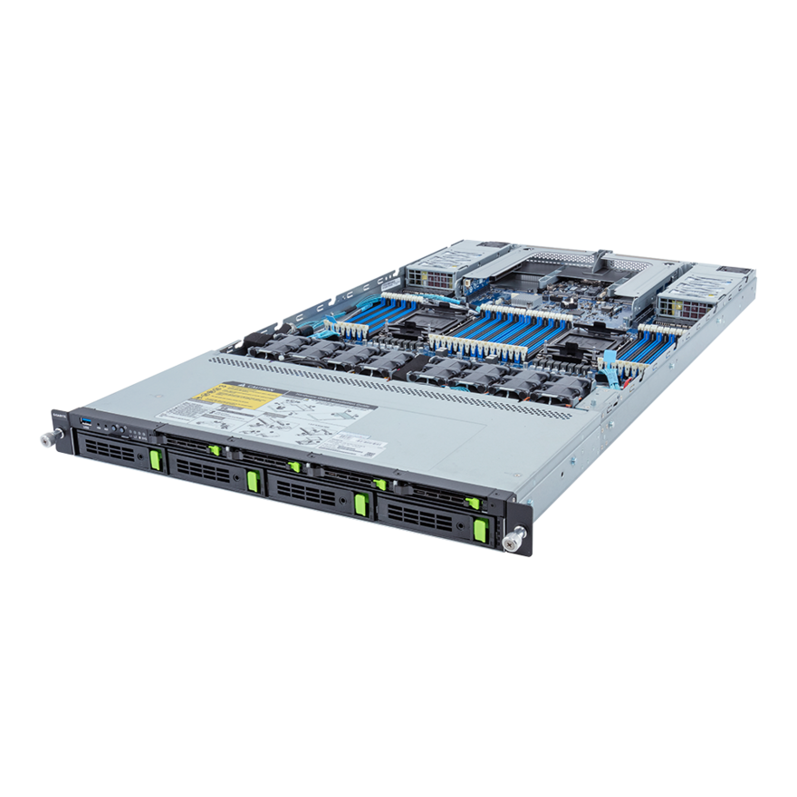 

Серверная платформа Gigabyte R183-S91, 2xSocket4677, 32xDDR5, 4x2.5/3.5 HDD HS + 4x2.5 HS, 2xGLAN, AMI MegaRAC SP-X, Redundant 2x1600 Вт, 1U (R183-S91-AAV1), R183-S91