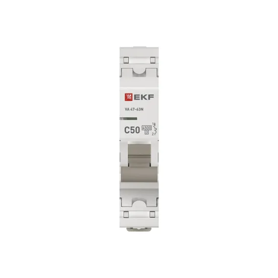 

Выключатель автоматический EKF 47-63N PROxima однополюсный (1P/1П) 50А C 4,5 кА (M634150C), 47-63N