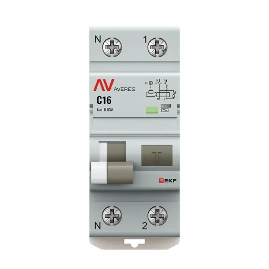 

Выключатель автоматический EKF DVA-10 PROxima 1P+N 16А C 10кА (rcbo10-1pn-16C-30-ac-av), DVA-10