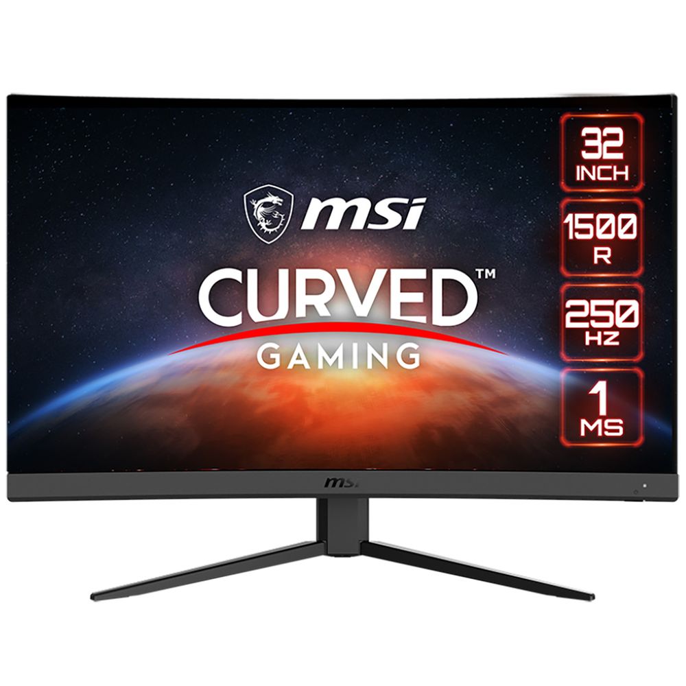 

Монитор 31.5" MSI Curved Gaming Monitor G32C4X VA, изогнутый, 1920x1080 (16:9), 300кд/м2, 250 Гц, 1 мс, 178°/178°, HDMI, DisplayPort, черный (9S6-3DA61T-047), G32C4X