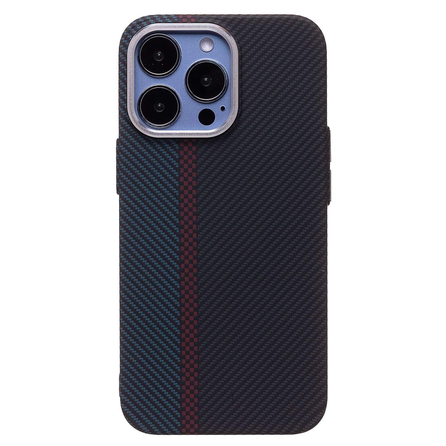 

Чехол-накладка Luxo Creative PC для смартфона Apple iPhone 13 Pro, TPU, черный/синий 120 (230968)