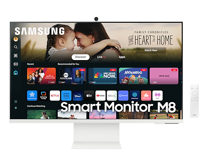 

Монитор 32" Samsung M8 M80D VA, 3840x2160 (16:9), 400кд/м2, 4 мс, 178°/178°, HDMI, USB Type-C, USB-Hub, веб-камера, белый (LS32DM801UIXCI), M80D