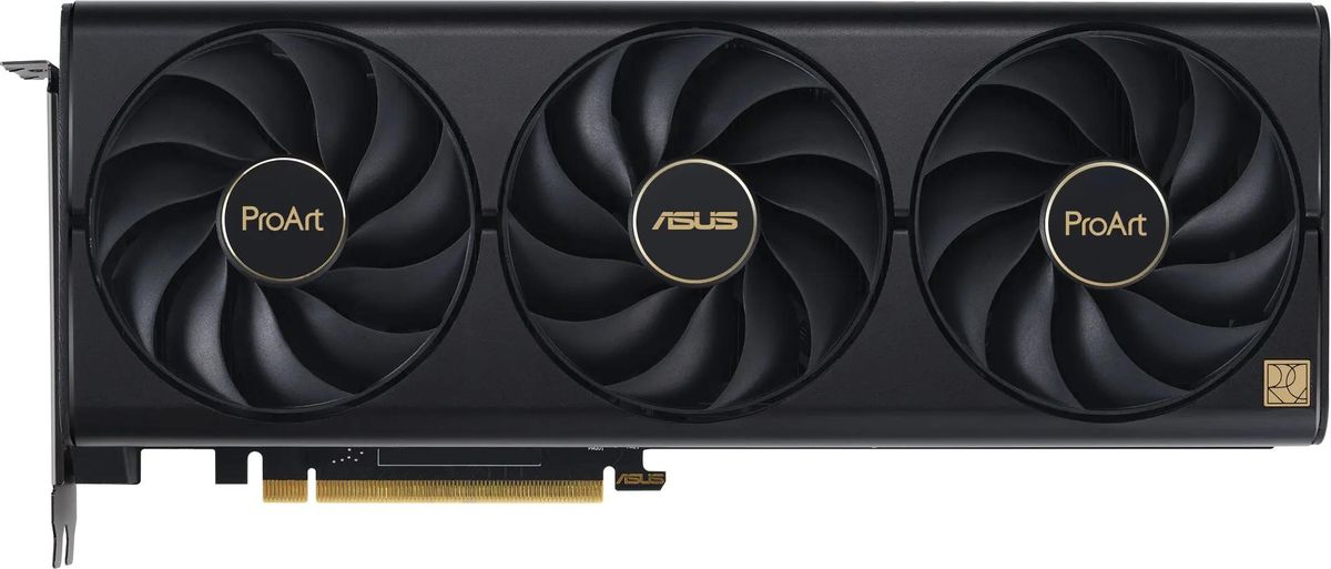 

Видеокарта ASUS NVIDIA GeForce RTX 4070Ti SUPER ProArt OC Edition, 16Gb GDDR6X, 256 бит, PCI-E, HDMI, 3DP, Retail (PROART-RTX4070TIS-O16G), PROART-RTX4070TIS-O16G