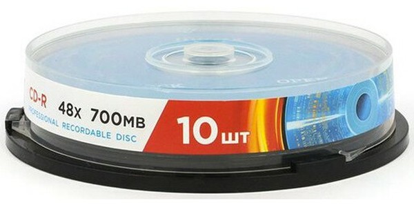 

Диск Mirex CD-R, 700Mb, 48x, Cake Box, 10 шт, Printable (UL120051A8L)