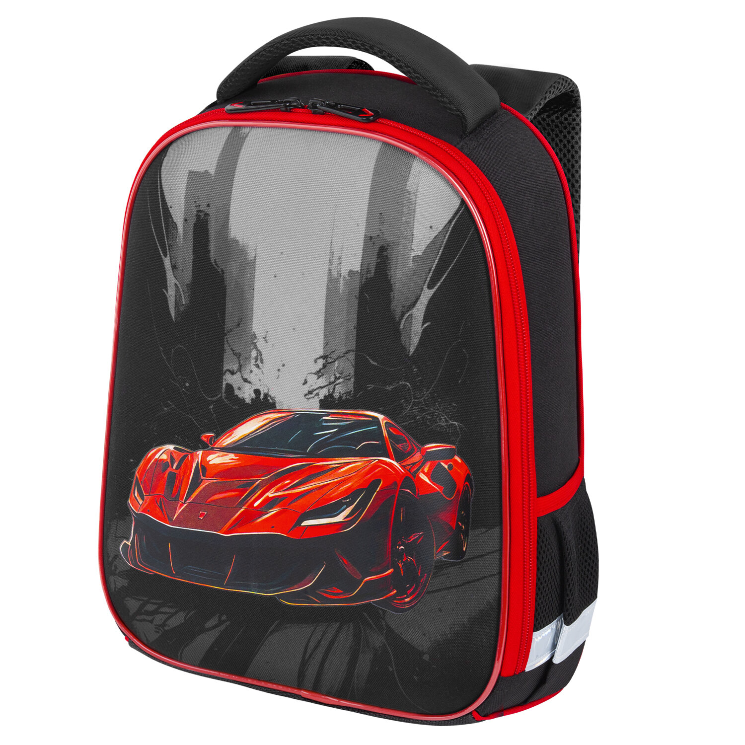 

Ранец Brauberg Start RED CAR, анатомическая, вентилируемая, формоустойчивая спинка, 1 отделение, черный/красный (272091)