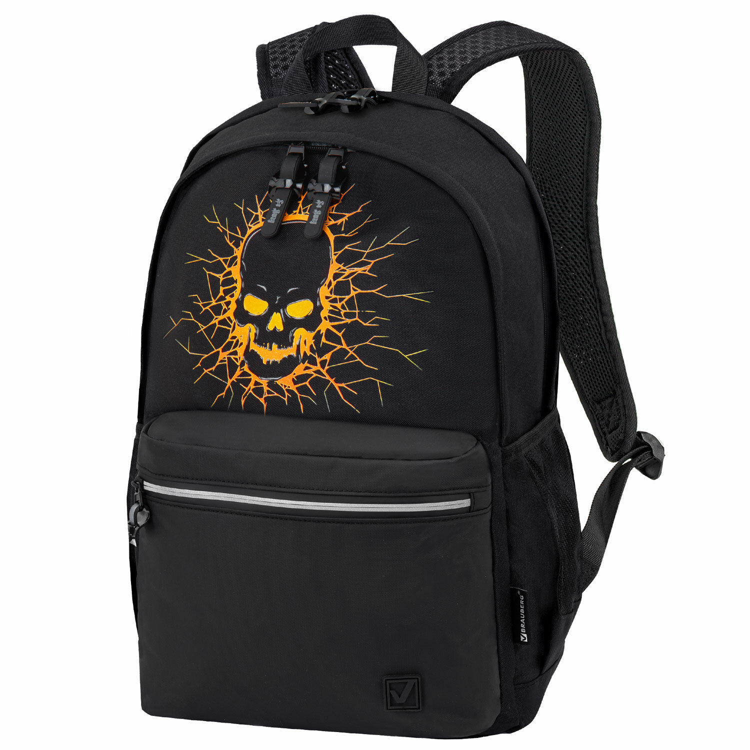 

Рюкзак Brauberg FASHION CITY Skull, вентилируемая, 2 отделения, черный (272572)