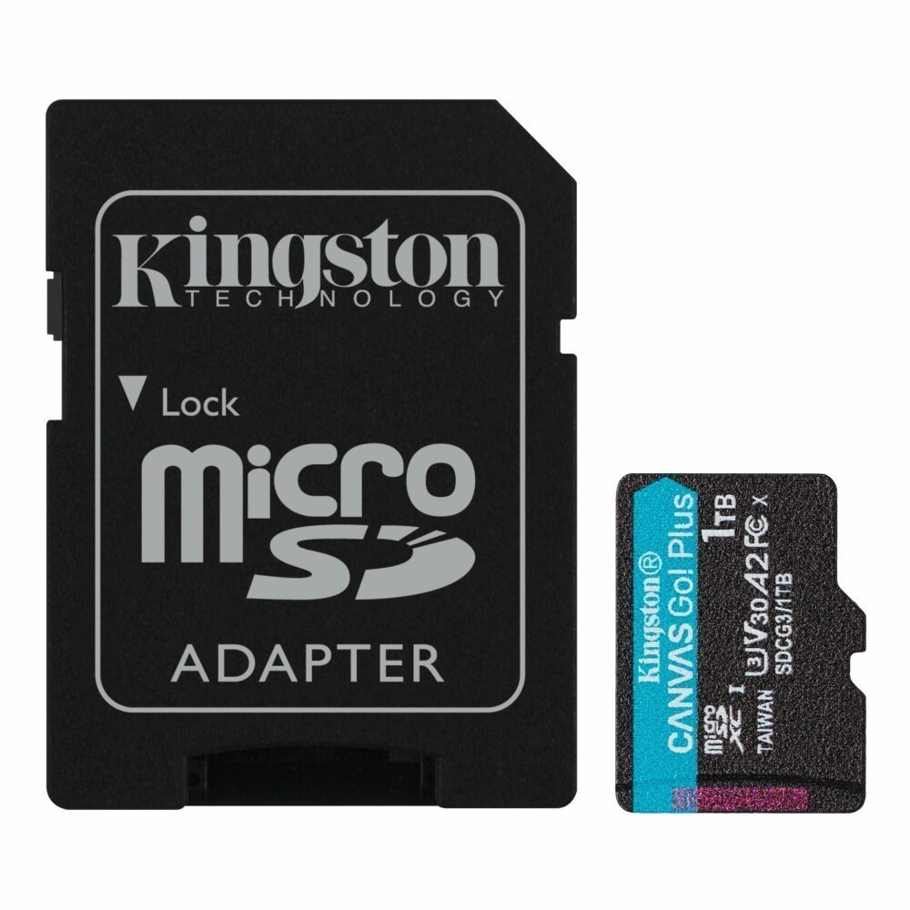 

Карта памяти 1Tb microSDXC Kingston Canvas Go! Plus Class 10 UHS-I U3 V30 A2 + адаптер (SDCG3/1TB)
