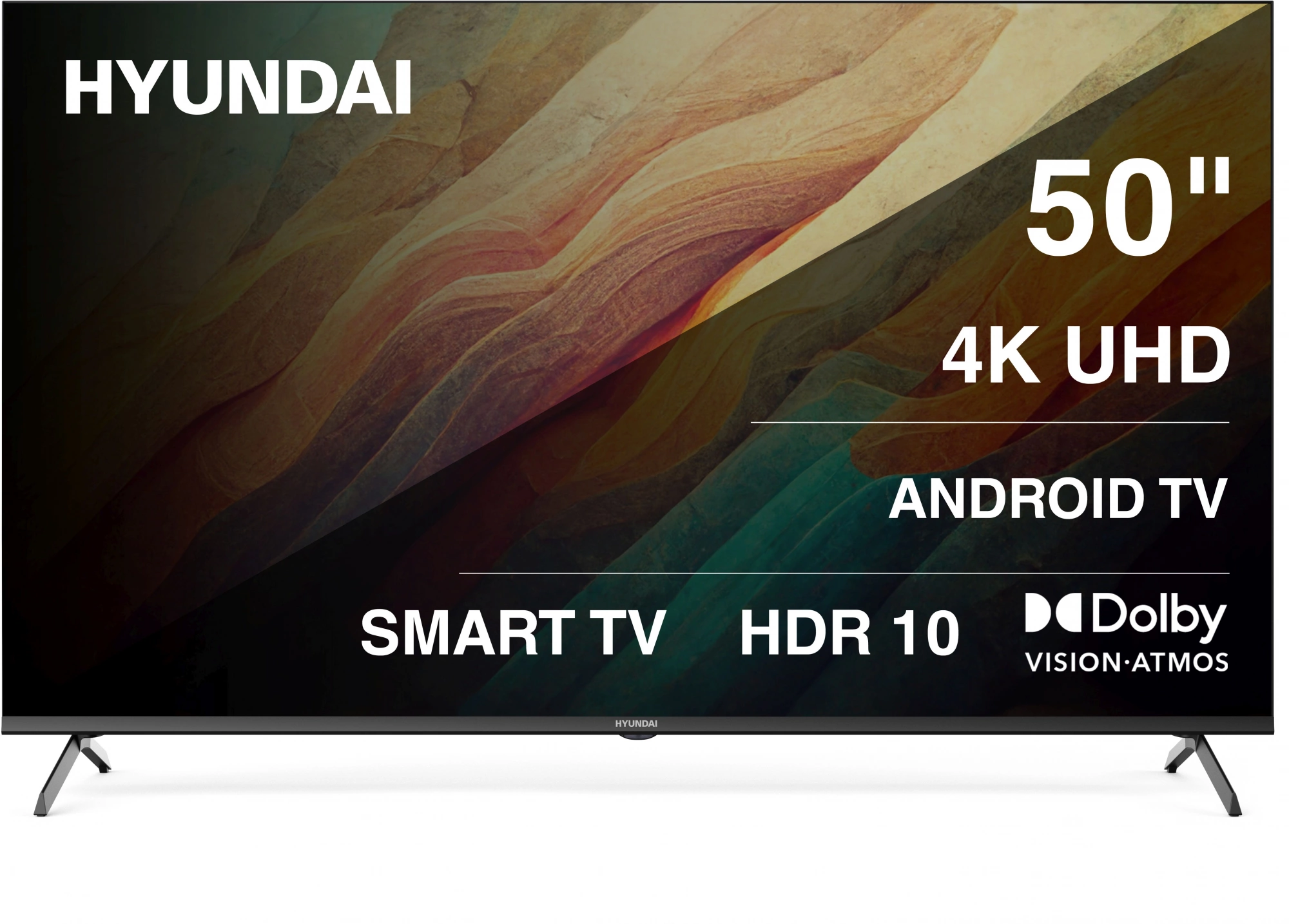 Телевизор 50" Hyundai H-LED50BU7009, 3840x2160, черный