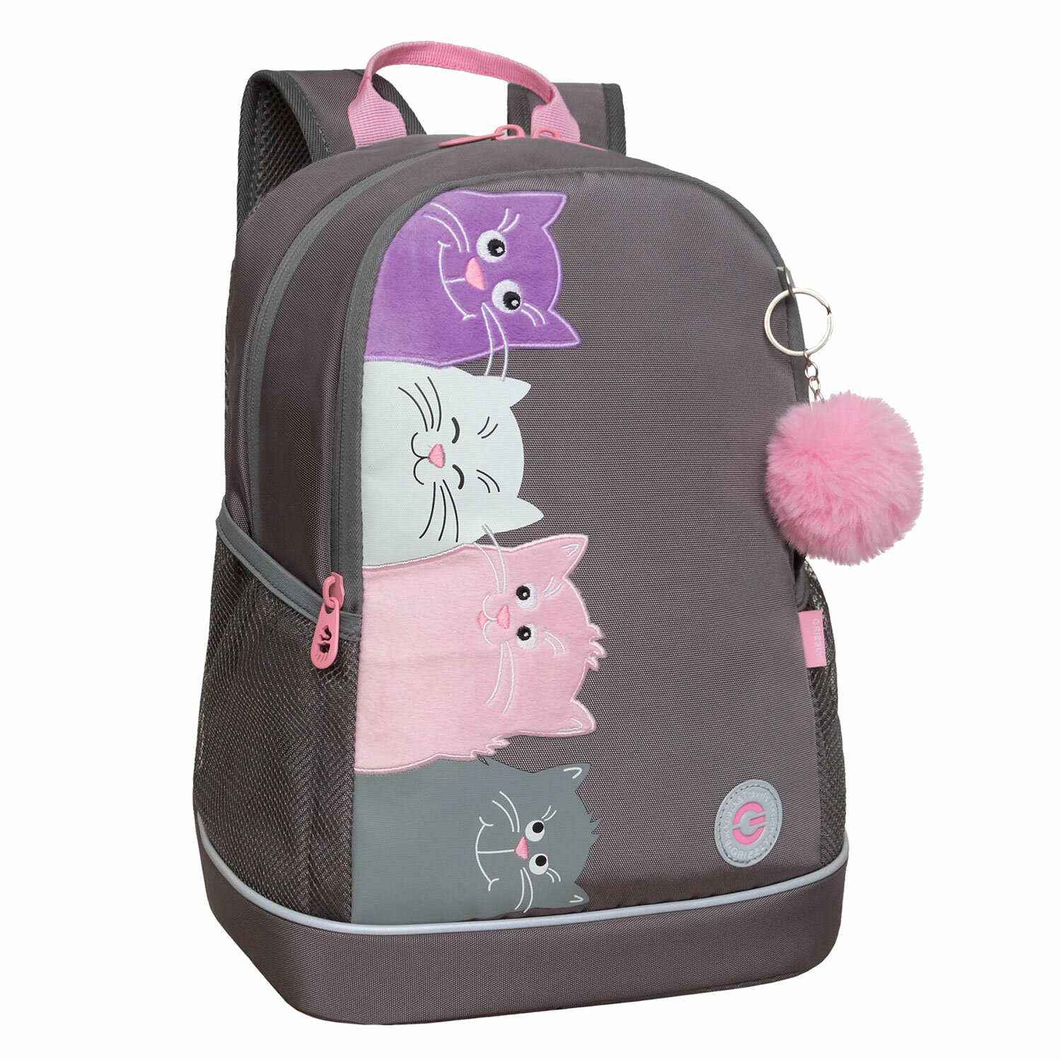 

Рюкзак GRIZZLY RG-63 FRIENDS CATS, анатомическая, вентилируемая спинка, 2 отделения, серый/розовый (RG-463-6/2)