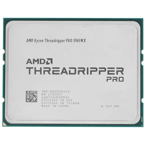 

Процессор AMD Ryzen Threadripper PRO-5965WX Castle Peak, 24C/48T, 3800MHz 128Mb TDP-280 Вт sWRX8 tray (OEM) (100-000000446), 5965WX