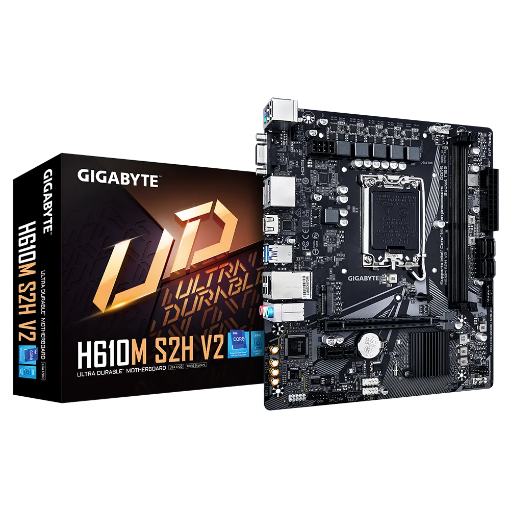 Материнская плата GIGABYTE H610M S2H V2, Socket1700, Intel H610, mATX