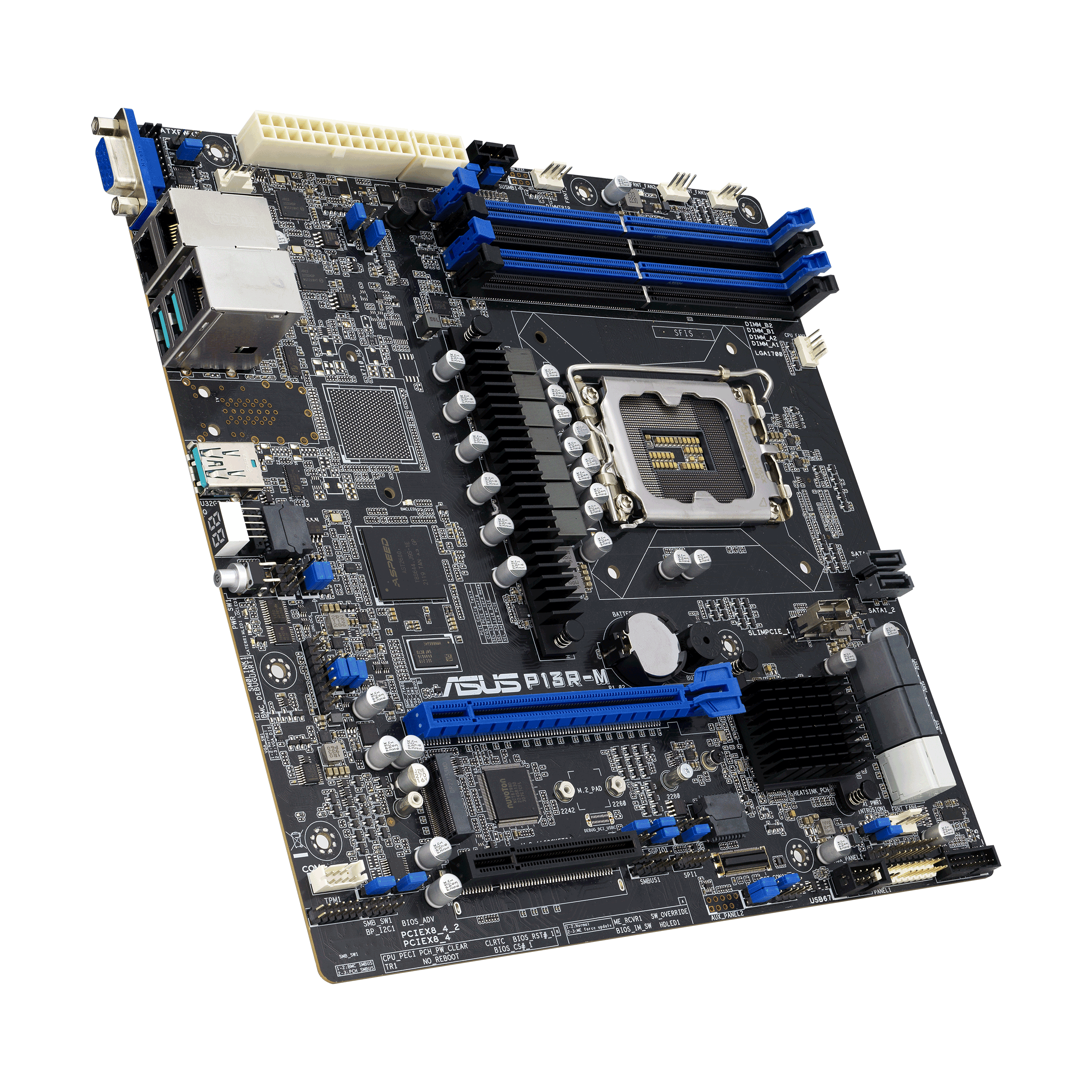 

Материнская плата ASUS P13R-M, 1xSocket1700, iC262, 4xDDR5, PCI-Ex16, PCI-Ex8, 1xM.2-PCI-E, 8SATA3, 2xGLAN, ASMB11-iKVM, 2xUSB 2.0, VGA, mATX, Retail (90SB0C70-M0UAY0), P13R-M